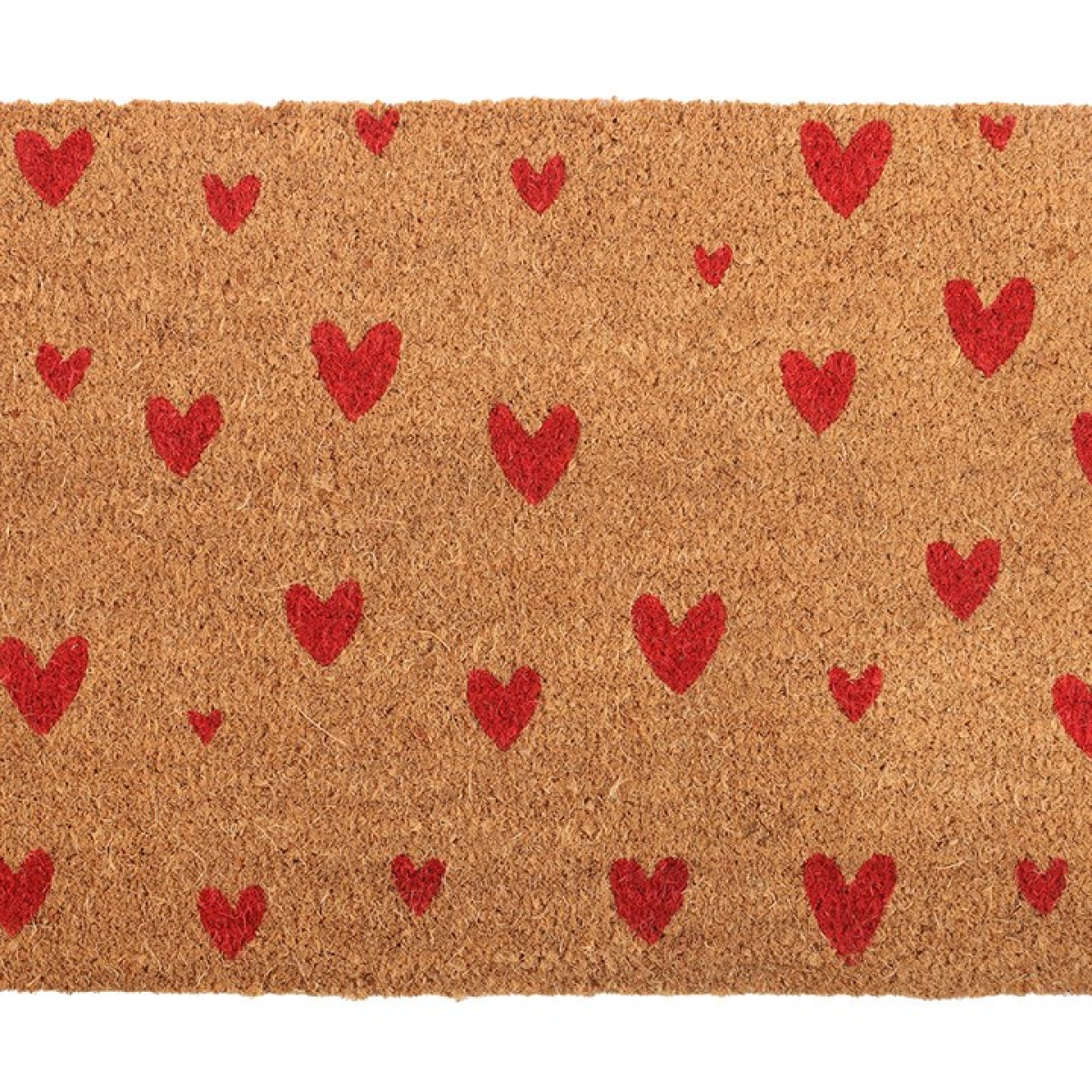 Natural Red Love Heart Doormat