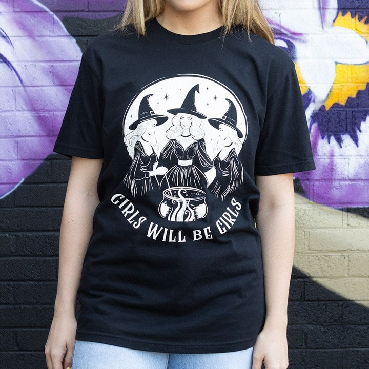 Girls Will Be Girls Witchy Unisex T-shirt Size XL