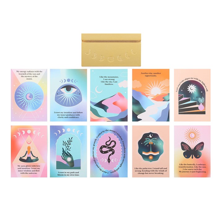 Aura Affirmation Cards with Wooden Stand