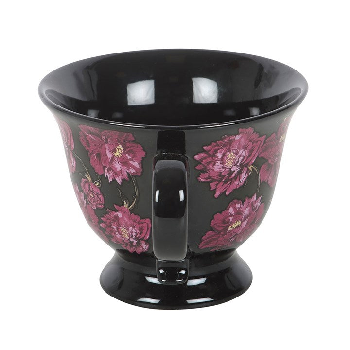 Dark Romance Floral Print Teacup