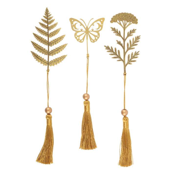 Set of 24 Luna Bloom Metal Leaf Bookmarks