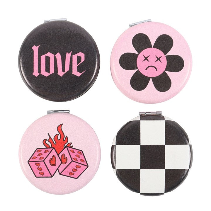 Set of 12 Rebel Romance Compact Mirrors in Display