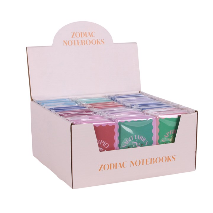 Set of 36 Mini Zodiac Zest Notebooks Display