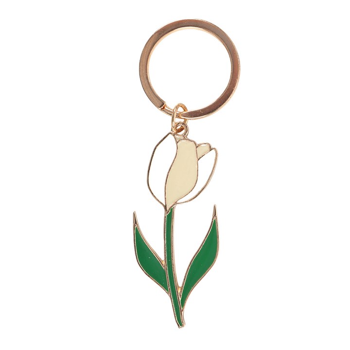 White Tulip Keyring