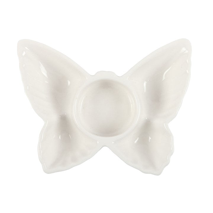 White Butterfly Tealight Candle Holder