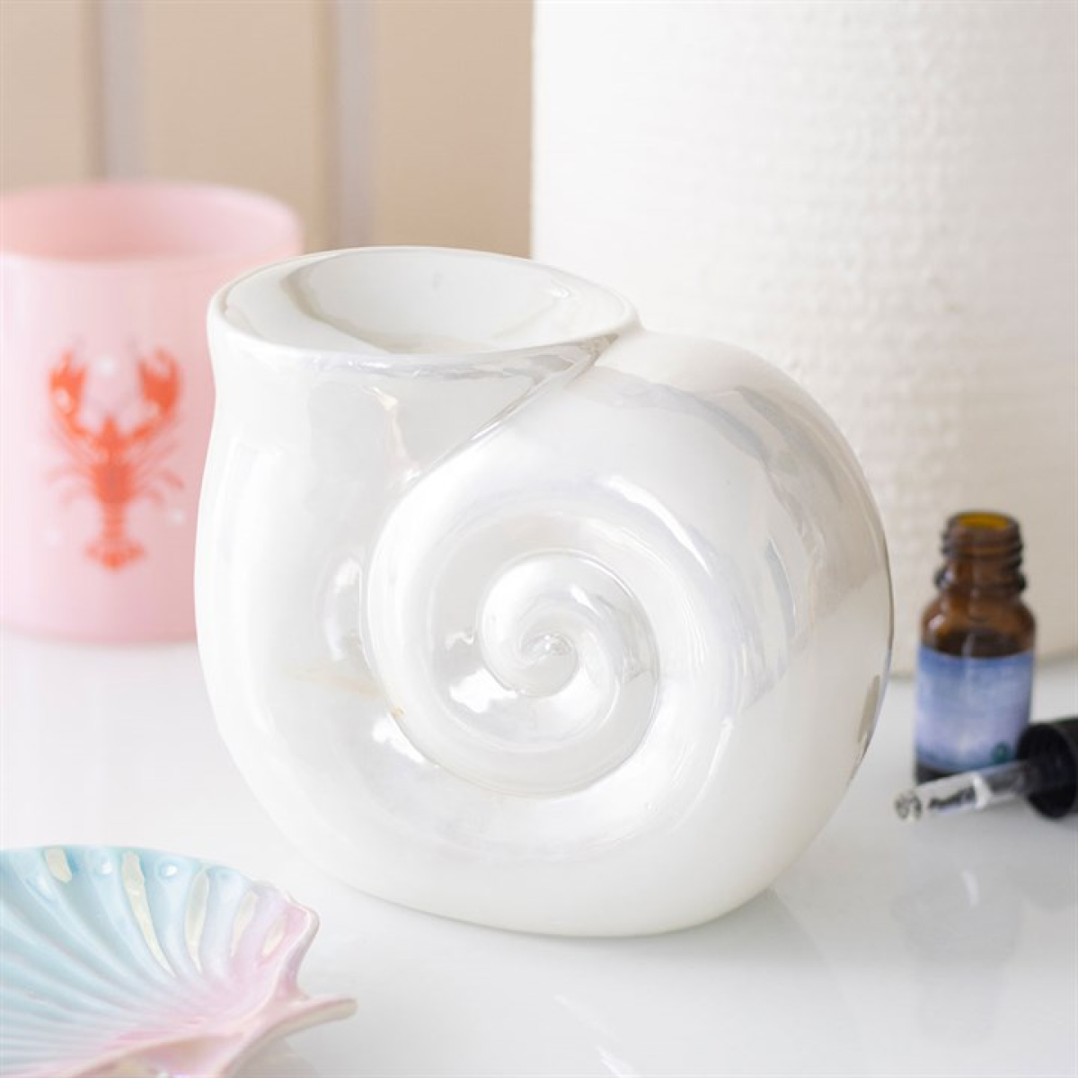 Pearlescent Spiral Shell Oil Burner
