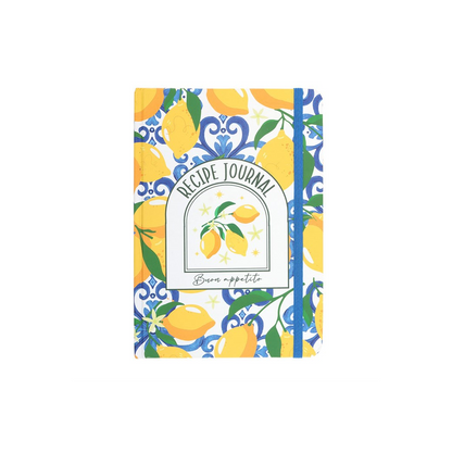Italian Lemon Print A5 Recipe Journal