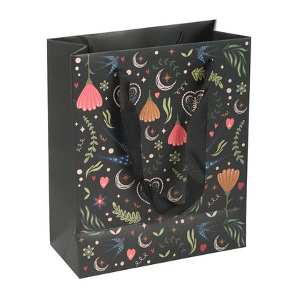 Medium Black Midnight Bloom Print Giftbag