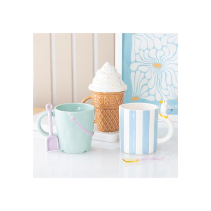 Pastel Bucket Mug with Spade Spoon