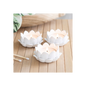 Set of 3 White Lotus Flower Tealight Holders