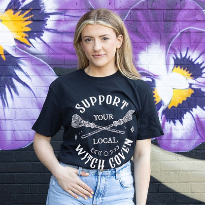 Support Your Local Witch Coven Unisex T-shirt Size M
