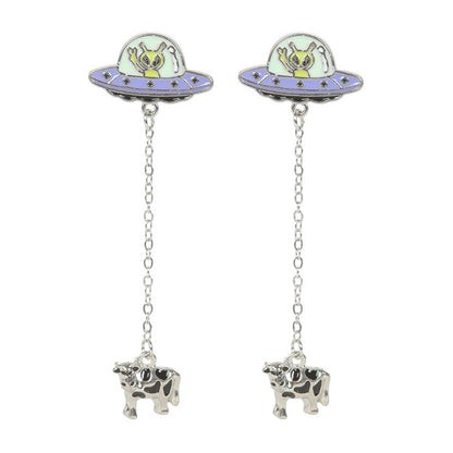 Glow in the Dark Alien Abduction Dangle Earrings
