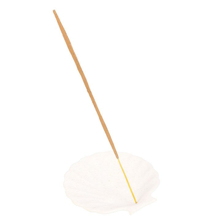 Off White Scallop Shell Incense Stick Holder