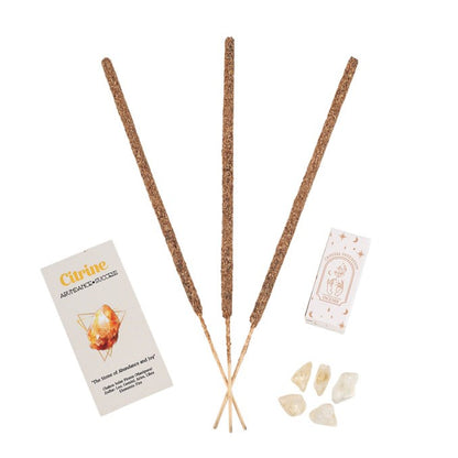 12 Packs of Native Soul Crystal Intentions Incense Citrine Chips