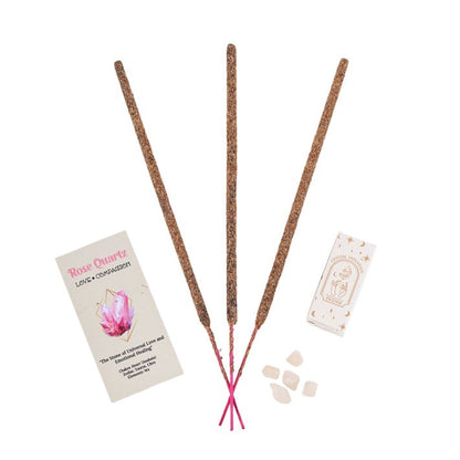 12 Packs of Native Soul Crystal Intentions Incense with Rose Quartz Chips