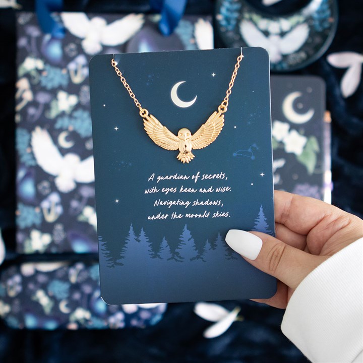 Night Owl Necklace Greeting Card