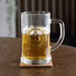 Celtic Triquetra Knot Glass Beer Tankard with Coaster