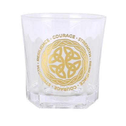 Celtic Shield Knot Lowball Glass with Coaster