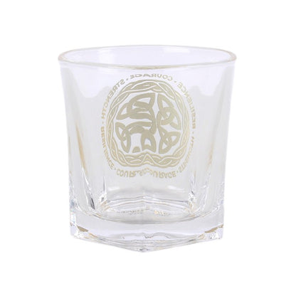 Celtic Shield Knot Lowball Glass with Coaster