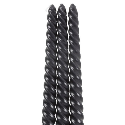 Set of 3 Dark Romance Twist Taper Candles