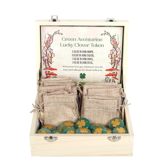 Set of 24 Lucky Clover Sentiment Stones
