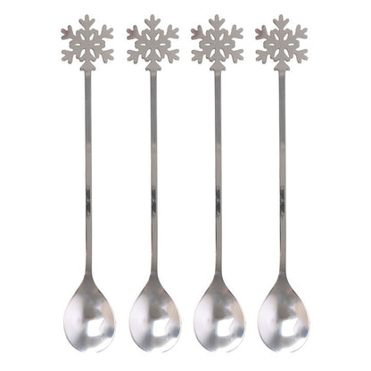 Set of 4 Metal Snowflake Spoons