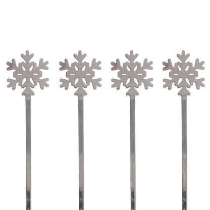 Set of 4 Metal Snowflake Spoons