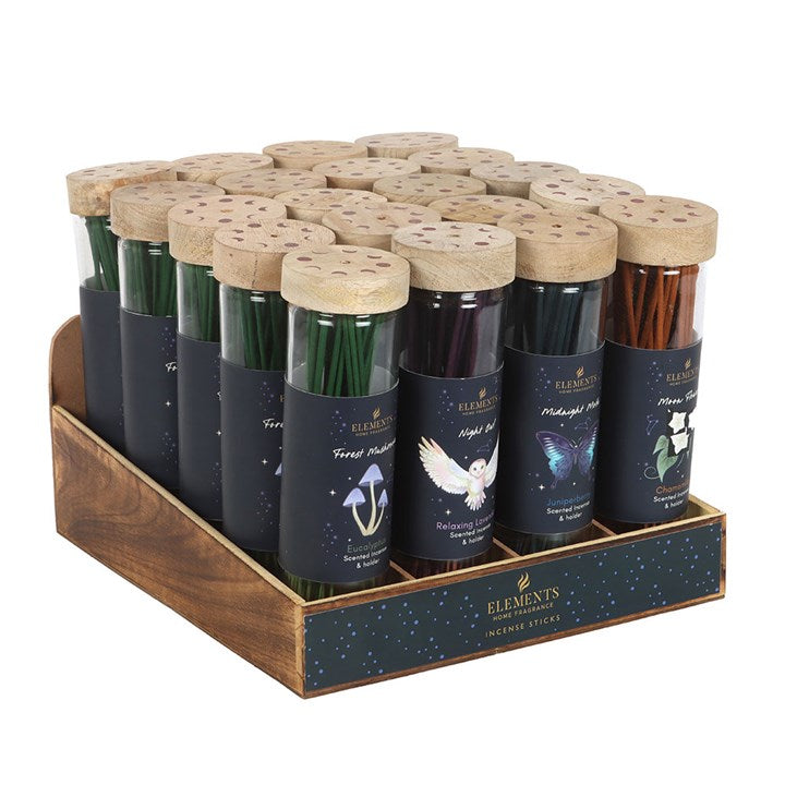 Set of 20 Midnight Forest Incense Sticks in Display