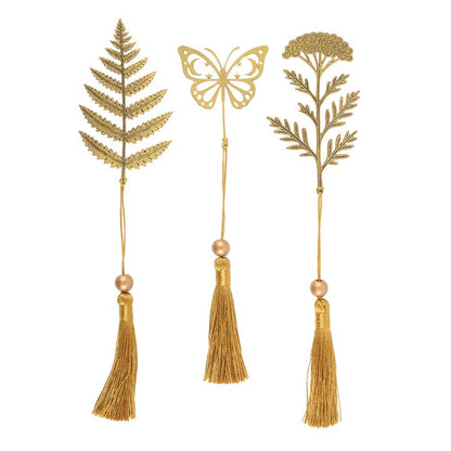 Set of 24 Luna Bloom Metal Leaf Bookmarks