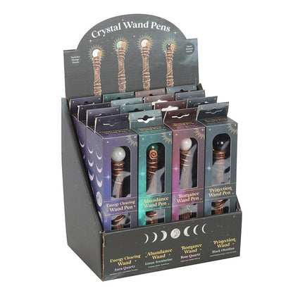 Set of 16 Crystal Wand Pens in Display