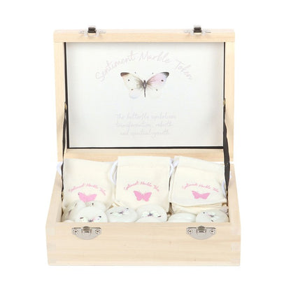 Box of 24 Marble Butterfly Keepsake Tokens in a Bag