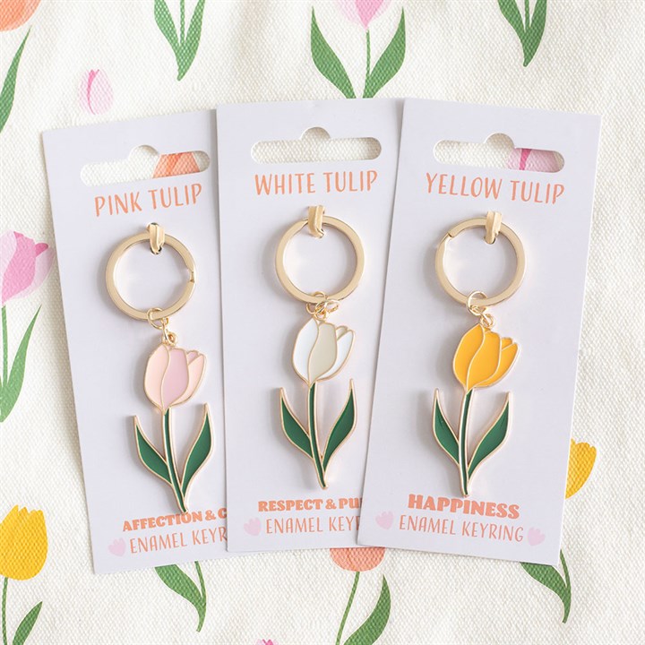 Pink Tulip Keyring