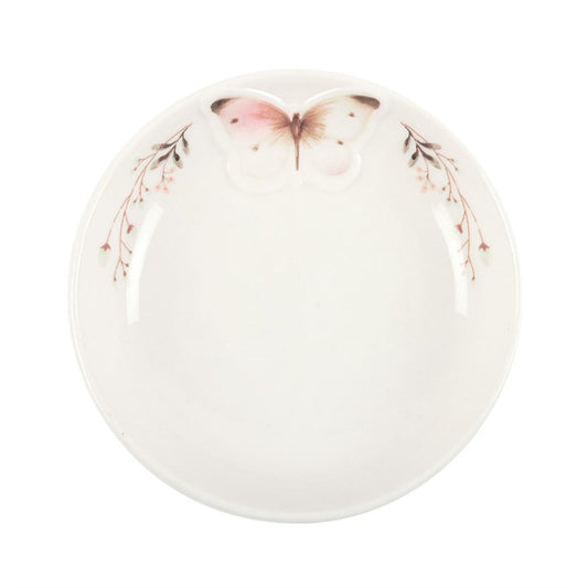 White Butterfly Trinket Dish