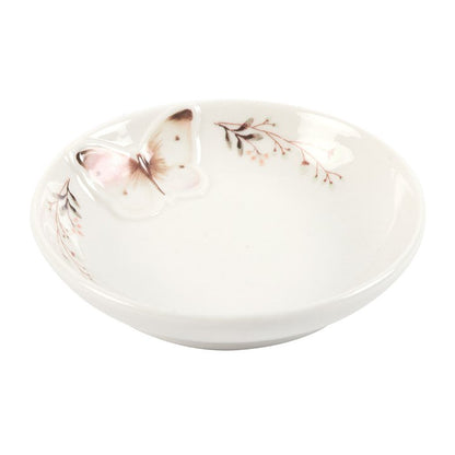 White Butterfly Trinket Dish