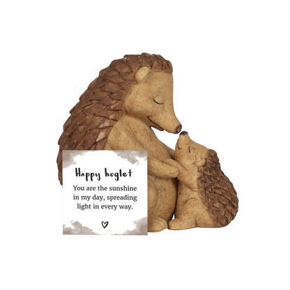 Happy Hoglet Mother and Baby Hedgehog Ornament