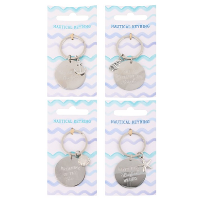 Pack of 12 Nautical Metal Keyrings