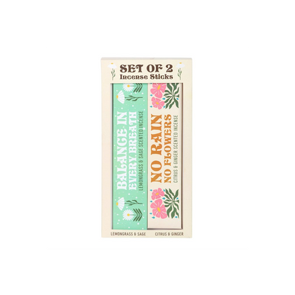 Set of 2 No Rain, No Flowers Incense Stick Packs