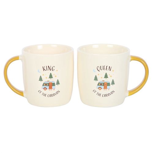 Camping King and Queen Couples Mug Set