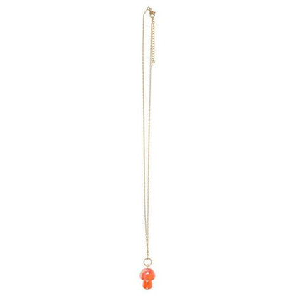 Orange Aura Crystal Mushroom Necklace Greeting Card