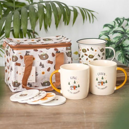 Camping King and Queen Couples Mug Set