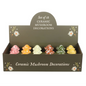 Set of 18 Mushroom Decorations in Display