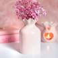 Pink Fluted Flower Vase