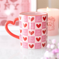 Love Yourself Checkered Mug with Heart Handle