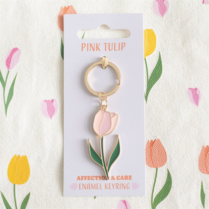 Pink Tulip Keyring