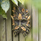 Green Man Yellow Oak Leaf Wall Plaque