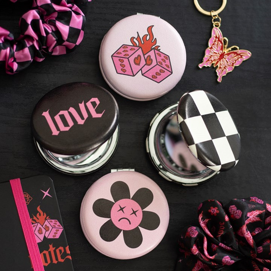 Set of 12 Rebel Romance Compact Mirrors in Display