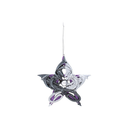 Pentagram Dragon Hanging Ornament by Anne Stokes