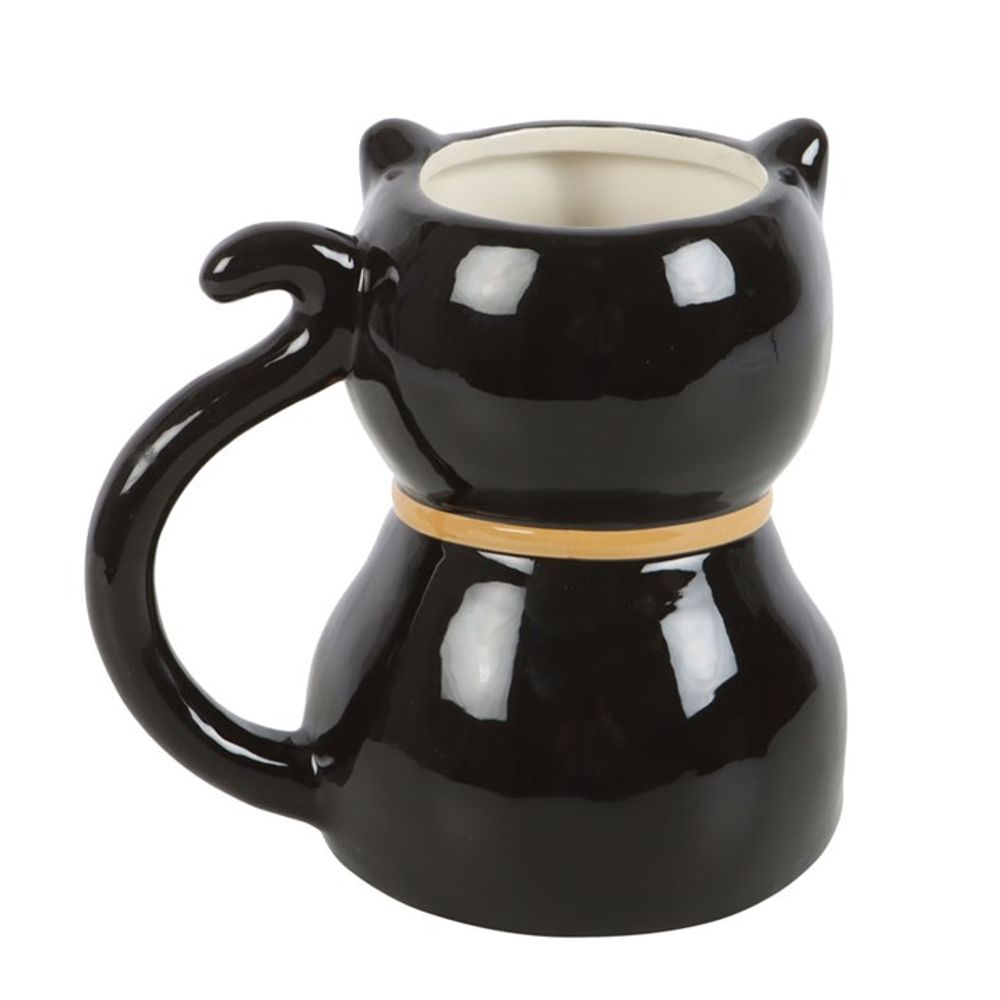 Spooky Black Cat Shaped Mug