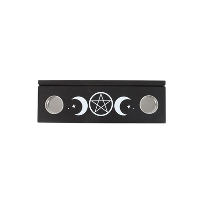 Black Triple Moon Tarot Card Stand Tealight Holder