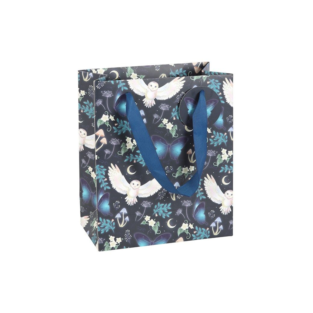 23cm Midnight Forest Owl Print Gift Bag